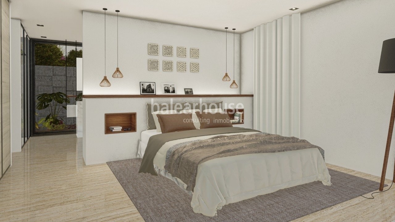 Excellent plot of land with views to the bay of Palma in the green and quiet surroundings of Bunyola