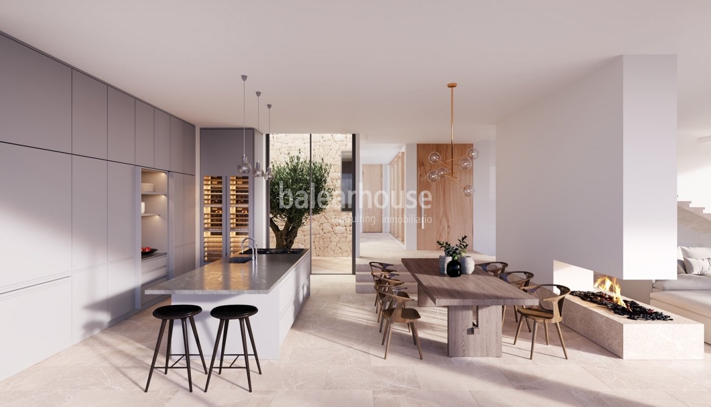 Solar único en Son Vida con orientación sur, grandes vistas y moderno proyecto de villa con licencia