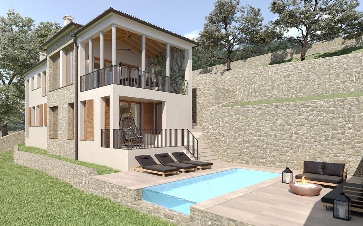 Beautiful new build house overlooking the green forest and the blue sea in Galilea.
