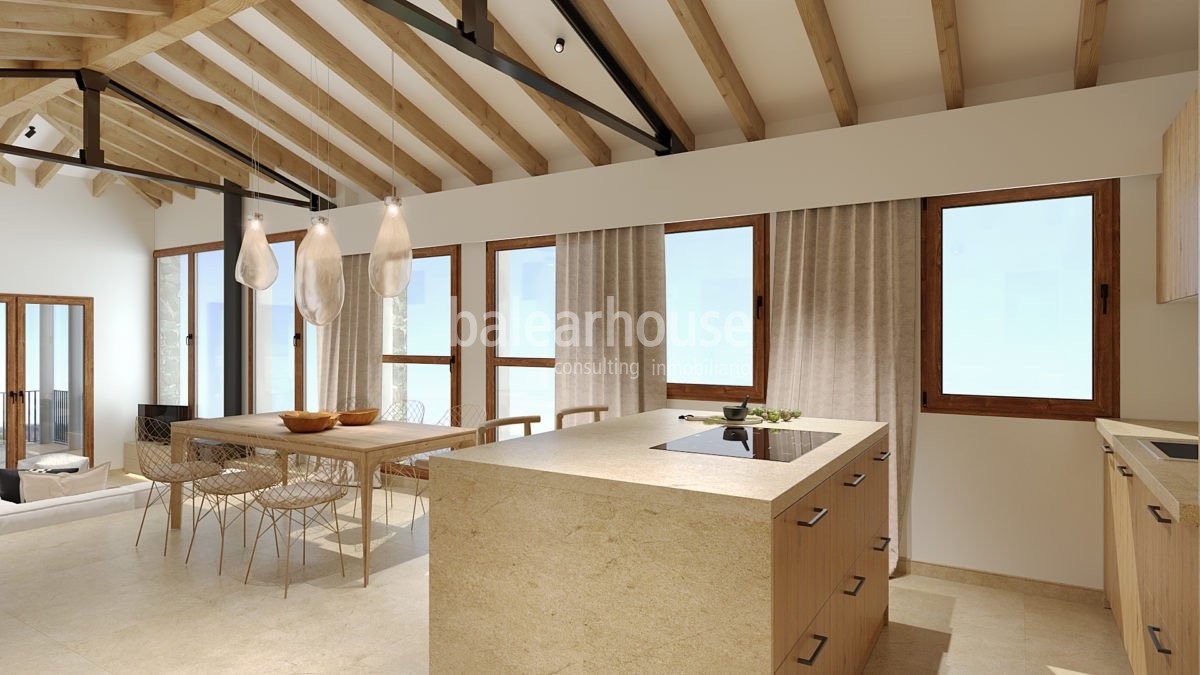 Preciosa casa de obra nueva con vistas al verde del bosque y al azul del mar en Galilea.