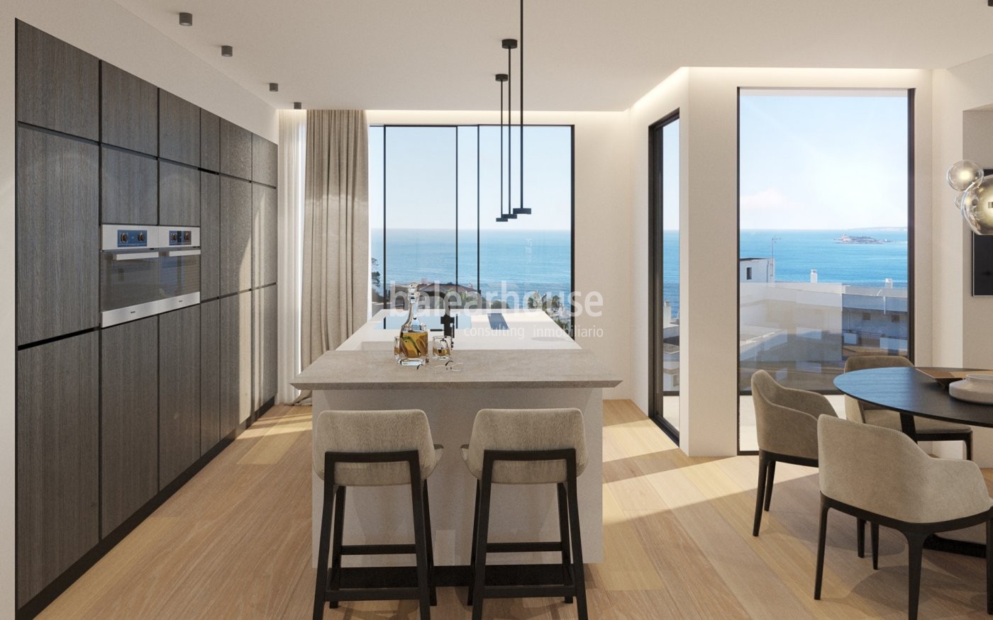 Espectacular piso de diseño contemporáneo abierto a unas deslumbrantes vistas al mar.