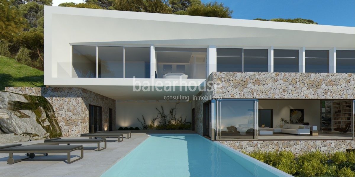 New project of spectacular villa completely open to the landscape in the exclusive surroundings of S
