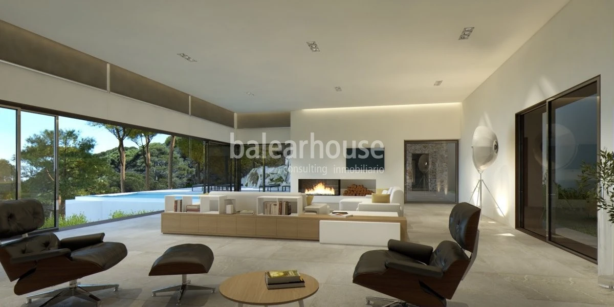 New project of spectacular villa completely open to the landscape in the exclusive surroundings of S