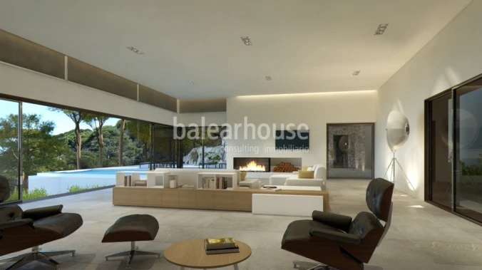 New project of spectacular villa completely open to the landscape in the exclusive surroundings of S