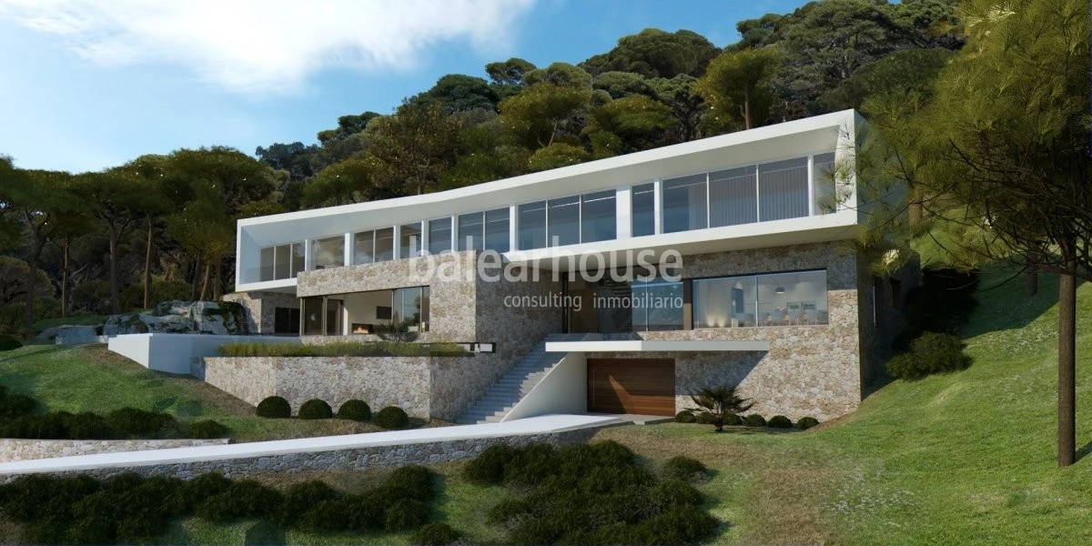 New project of spectacular villa completely open to the landscape in the exclusive surroundings of S