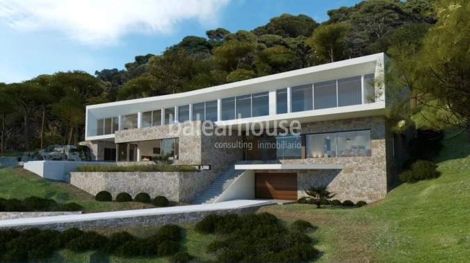 New project of spectacular villa completely open to the landscape in the exclusive surroundings of S