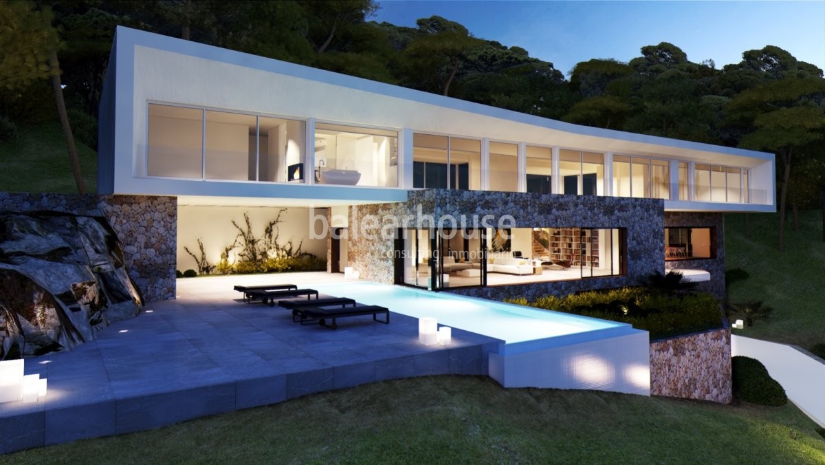 New project of spectacular villa completely open to the landscape in the exclusive surroundings of S