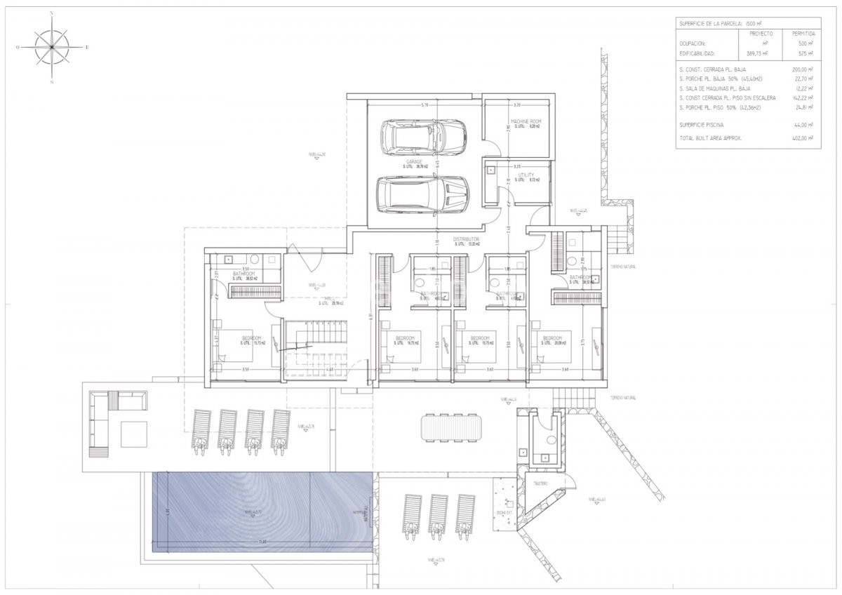 Neubauprojekt, das ein zeitgemäßes Haus mit Meerblick in Cala Falcó bietet