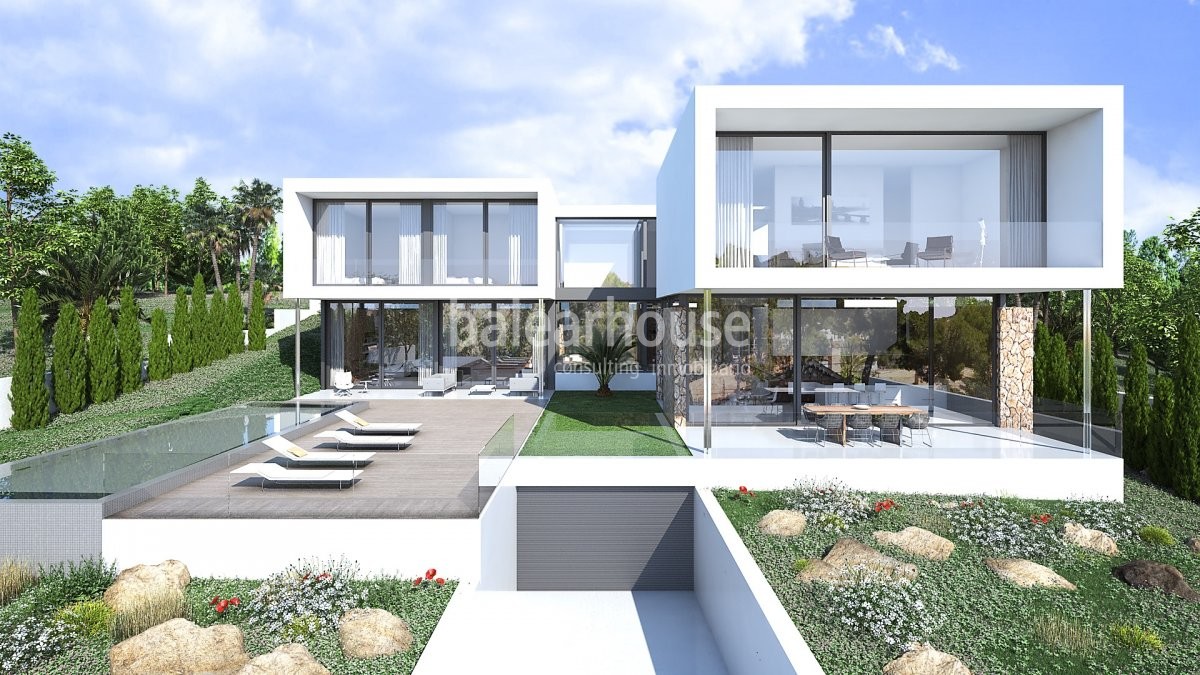 New and avant-garde housing project with pool, garden and sea views in the exclusive Sol de Mallorc