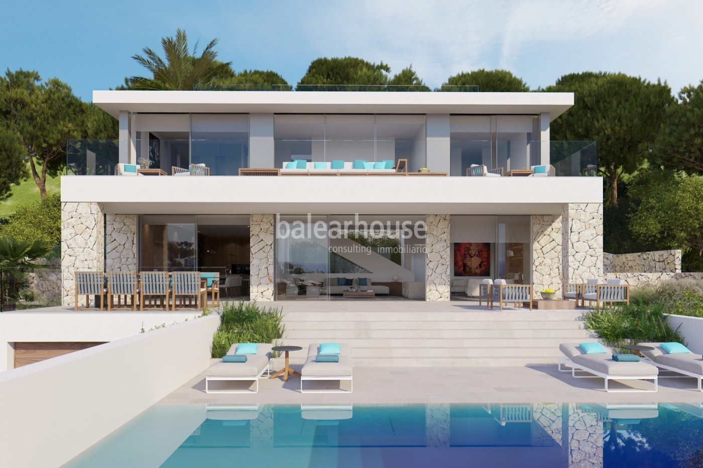 Spectacular newly built modern villa with sea view in Costa den Blanes