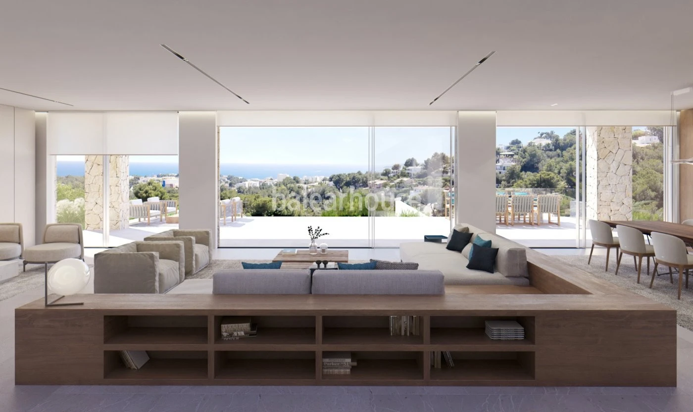 Spectacular newly built modern villa with sea view in Costa den Blanes