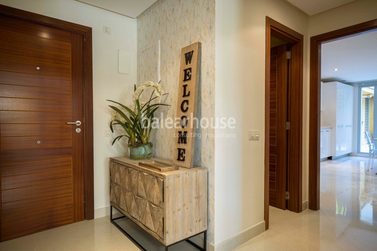 Bright and spacious ground floor apartment with private garden in the stunning Sol de Mallorca area.