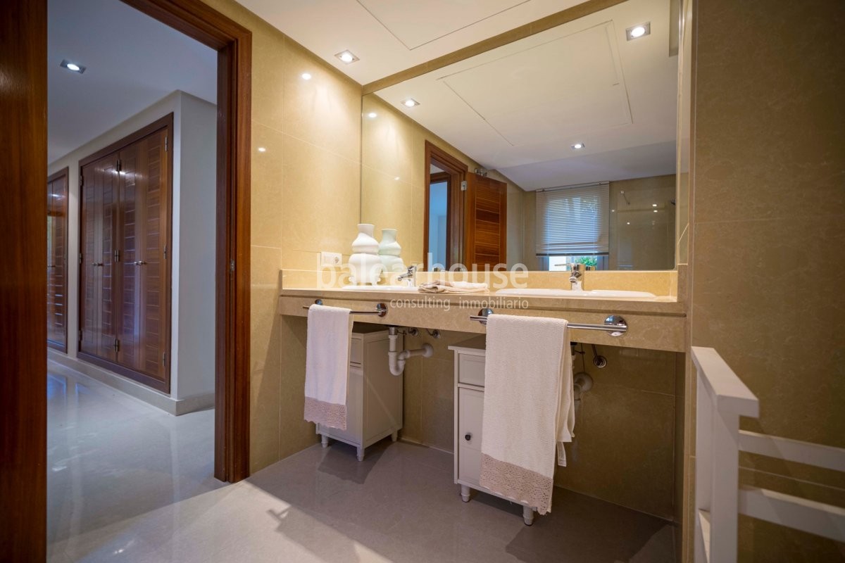 Bright and spacious ground floor apartment with private garden in the stunning Sol de Mallorca area.