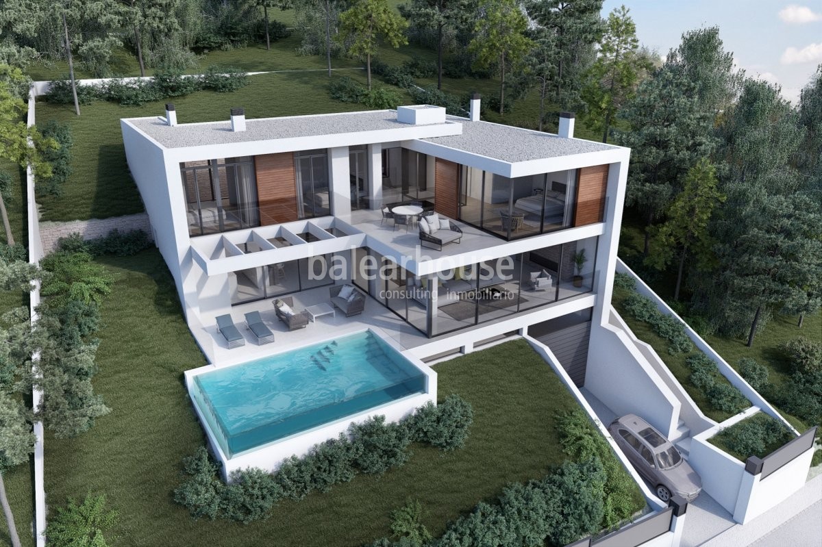 Estupendo solar que funciona como un gran mirador al verde entorno de Costa d’en Blanes