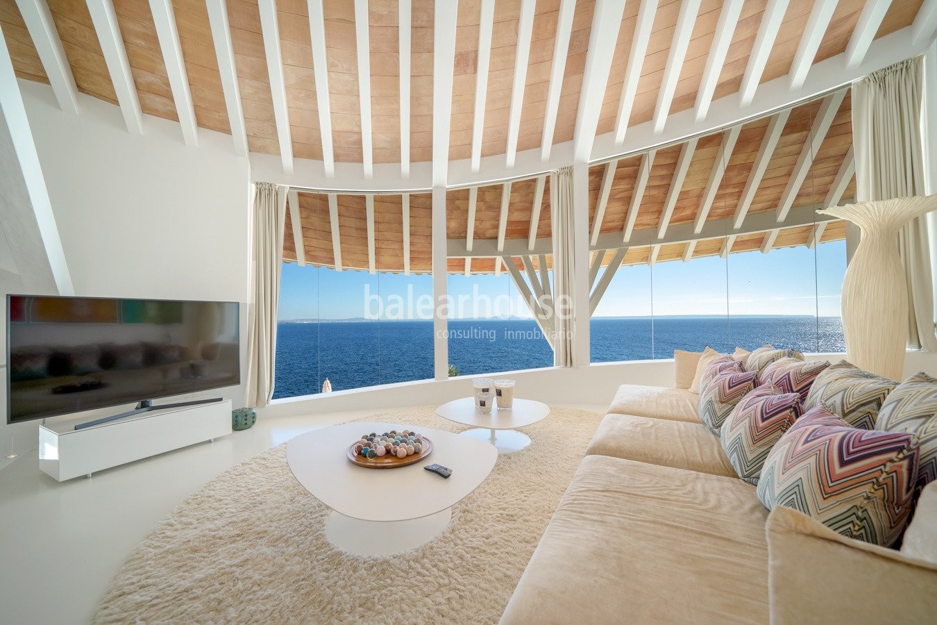 Remarkable architecture and incredible views from this iconic villa with direct sea access.