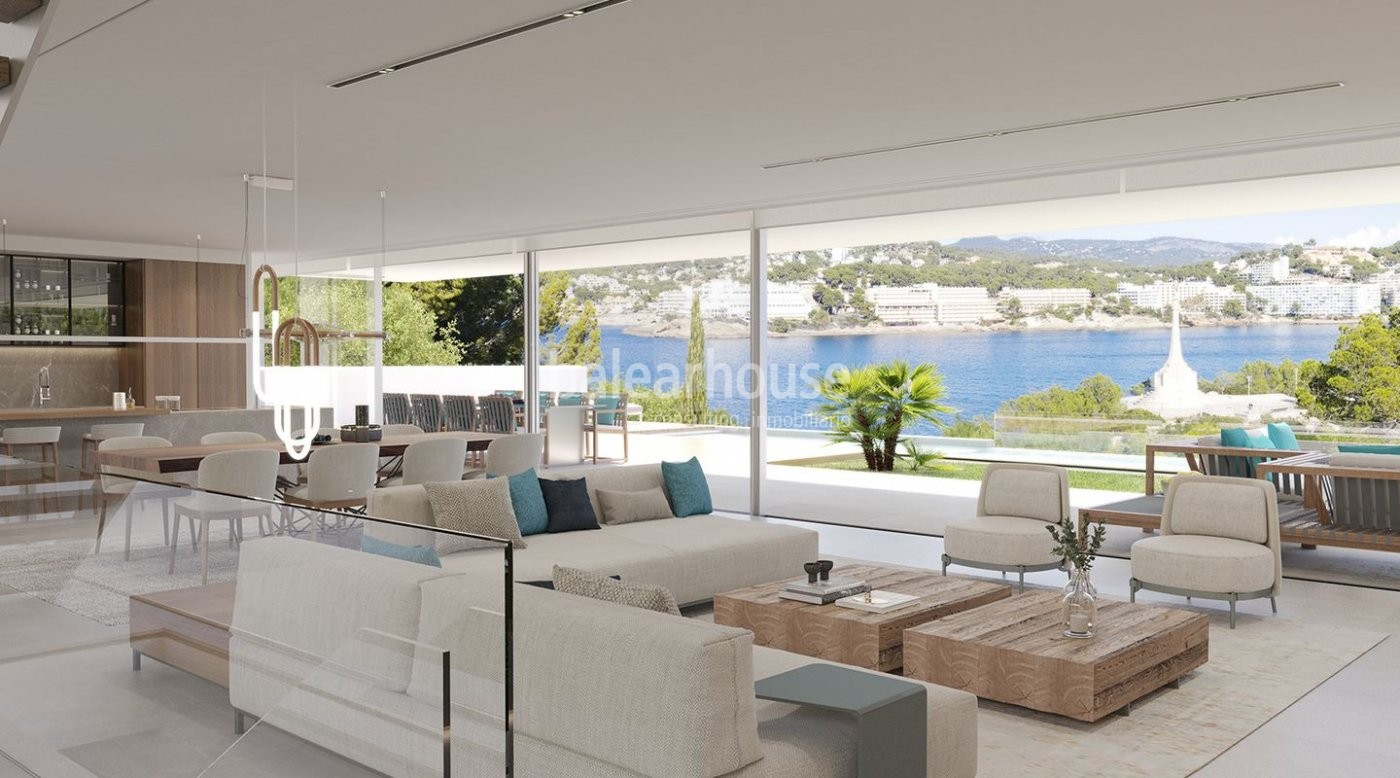 Prachtvolle zeitgenössische Neubauvilla mit atemberaubenden Meeresblicken in Santa Ponsa
