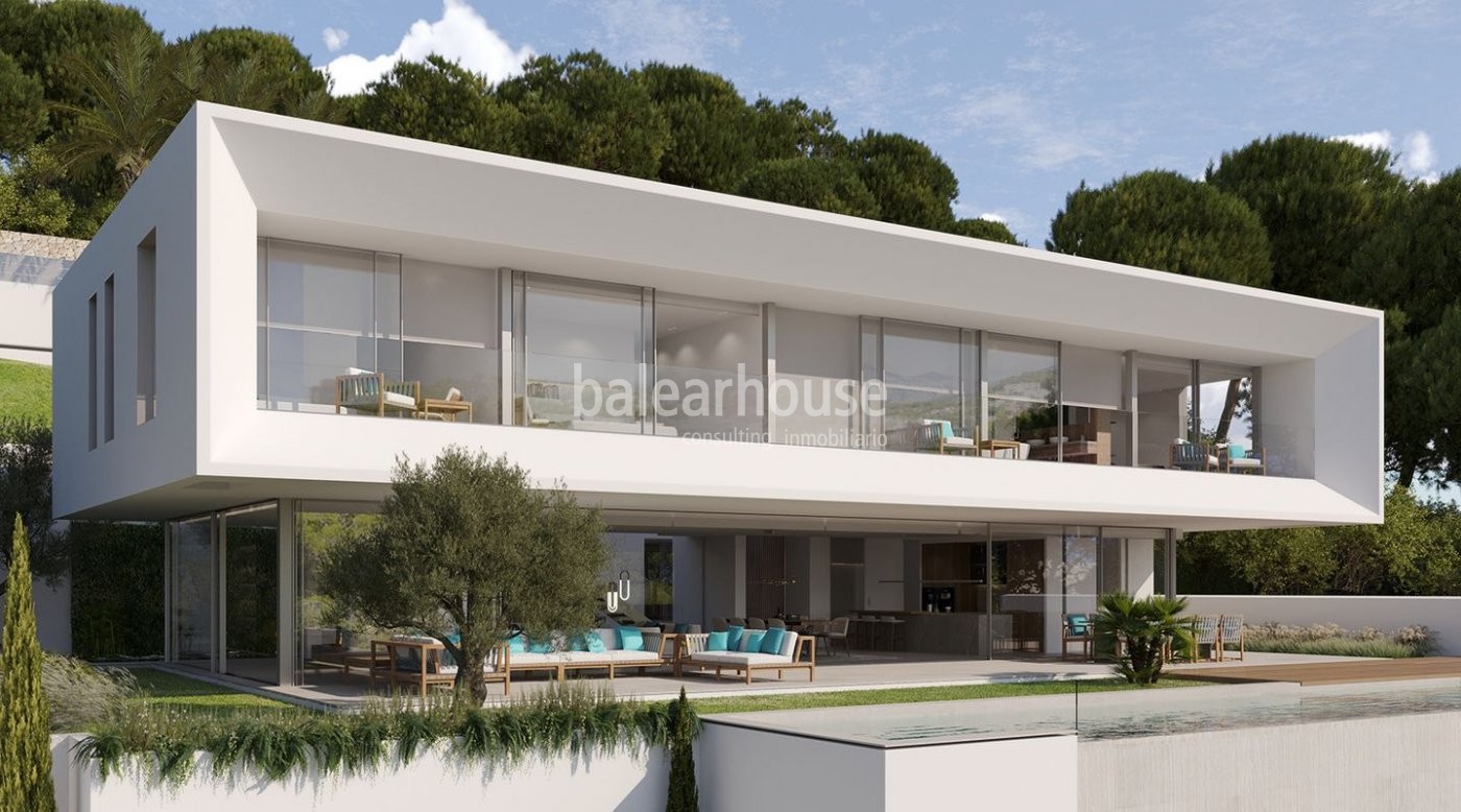 Prachtvolle zeitgenössische Neubauvilla mit atemberaubenden Meeresblicken in Santa Ponsa