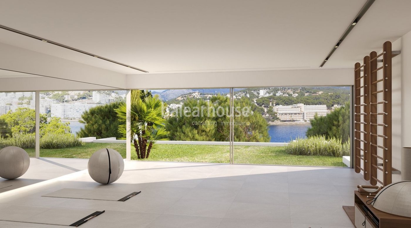 Prachtvolle zeitgenössische Neubauvilla mit atemberaubenden Meeresblicken in Santa Ponsa