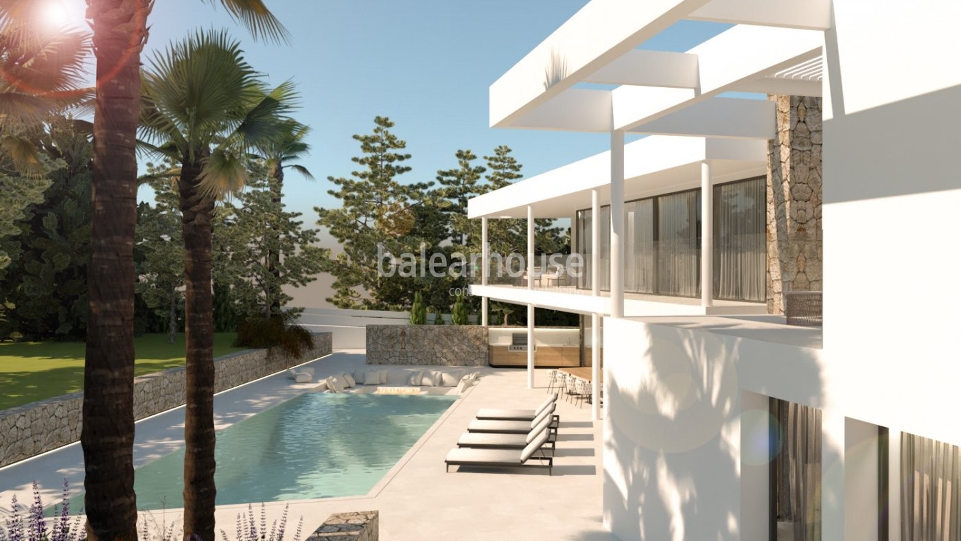 New build: Large villa with a contemporary design in the beautiful surroundings of Nova Santa Ponsa.