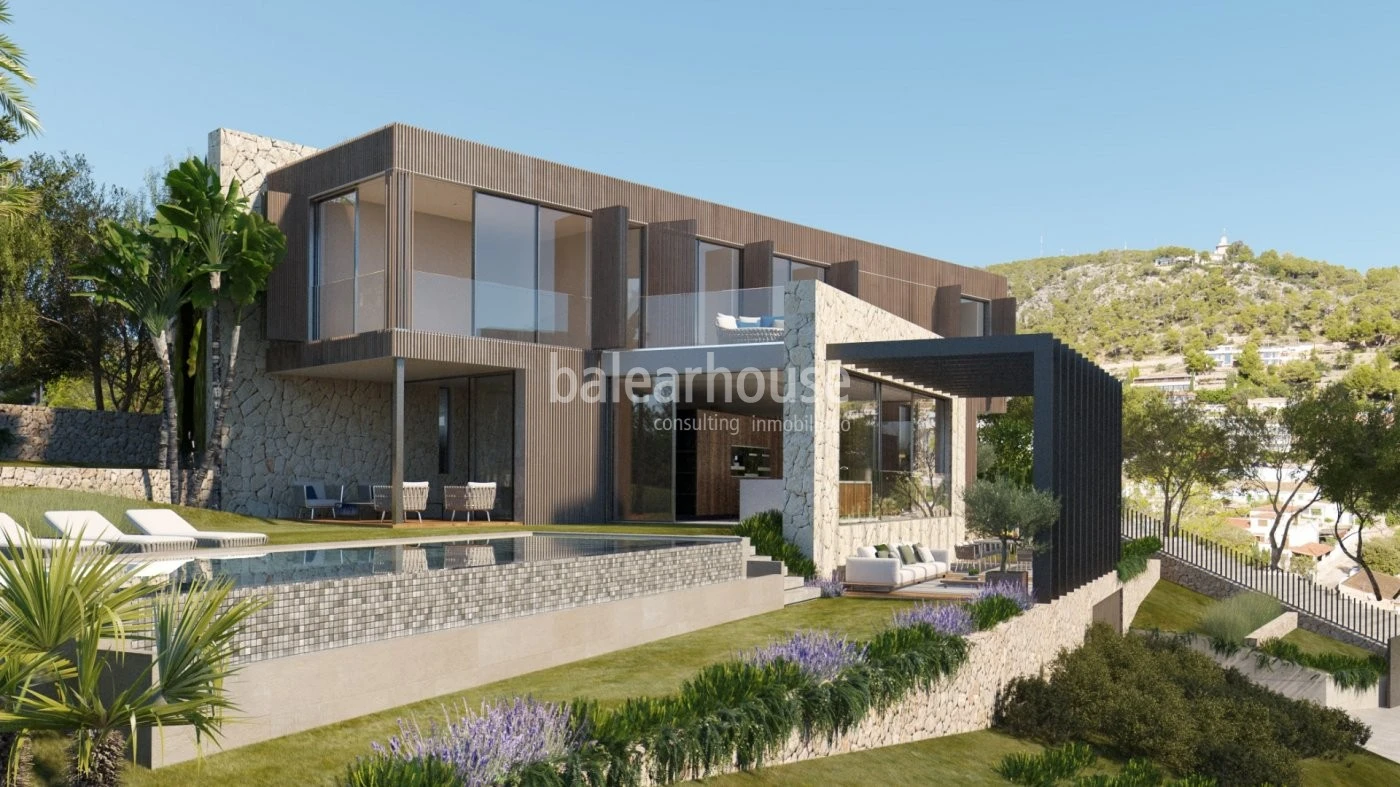 Excelente villa de obra nueva volcada a las preciosas vistas que rodean la zona de Génova en Palma.