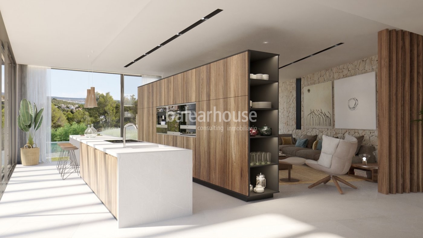 Excelente villa de obra nueva volcada a las preciosas vistas que rodean la zona de Génova en Palma.
