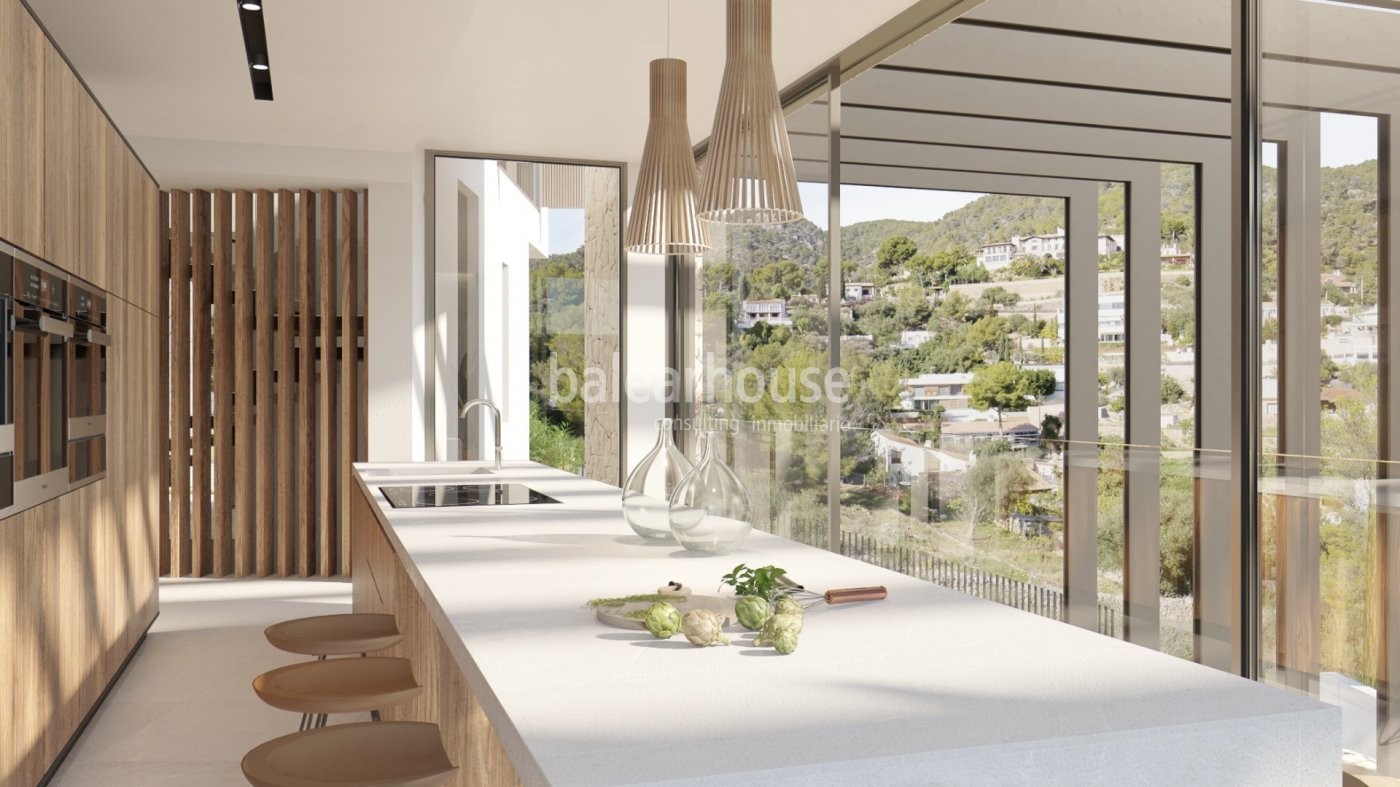 Excelente villa de obra nueva volcada a las preciosas vistas que rodean la zona de Génova en Palma.