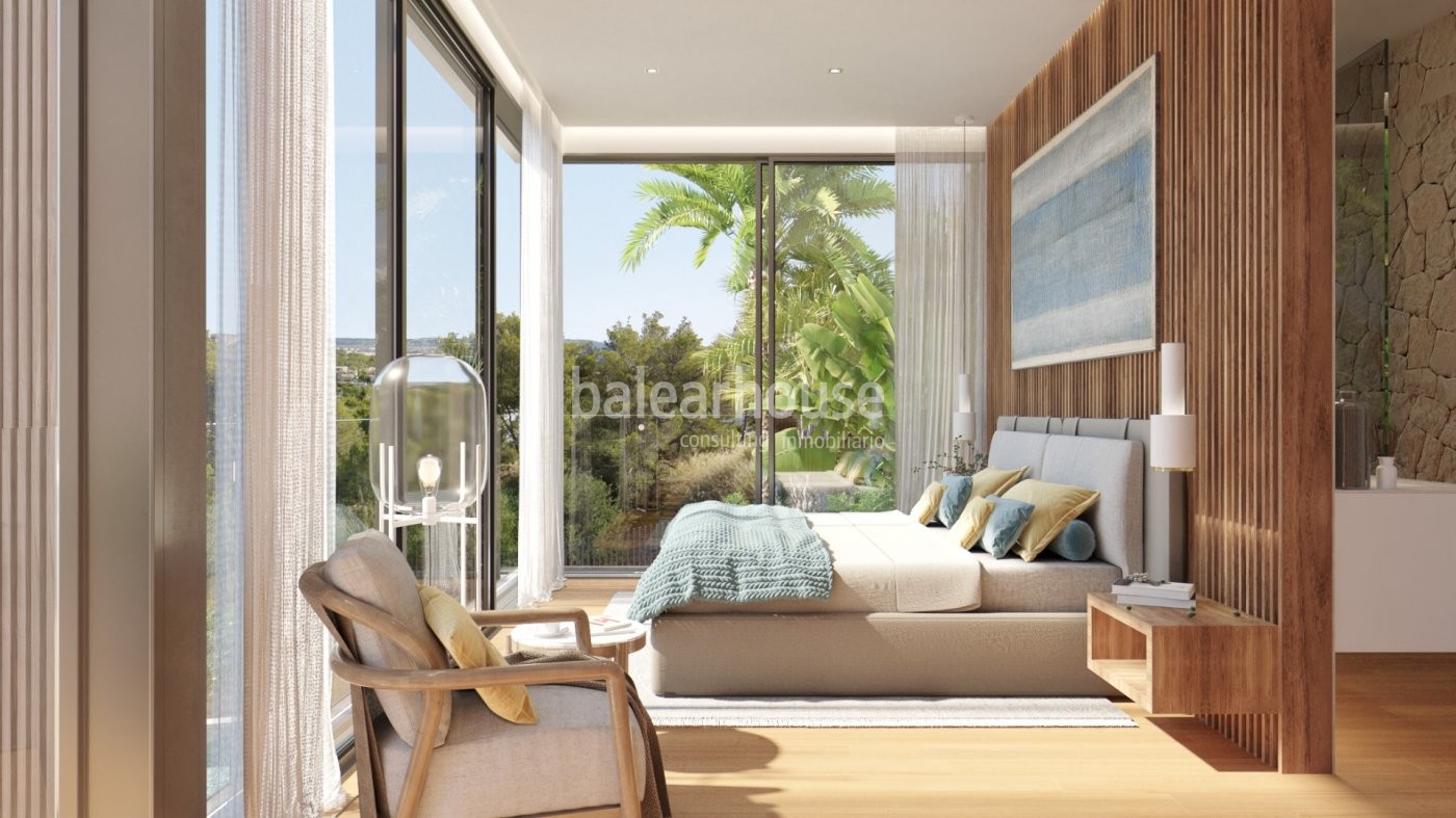 Excelente villa de obra nueva volcada a las preciosas vistas que rodean la zona de Génova en Palma.