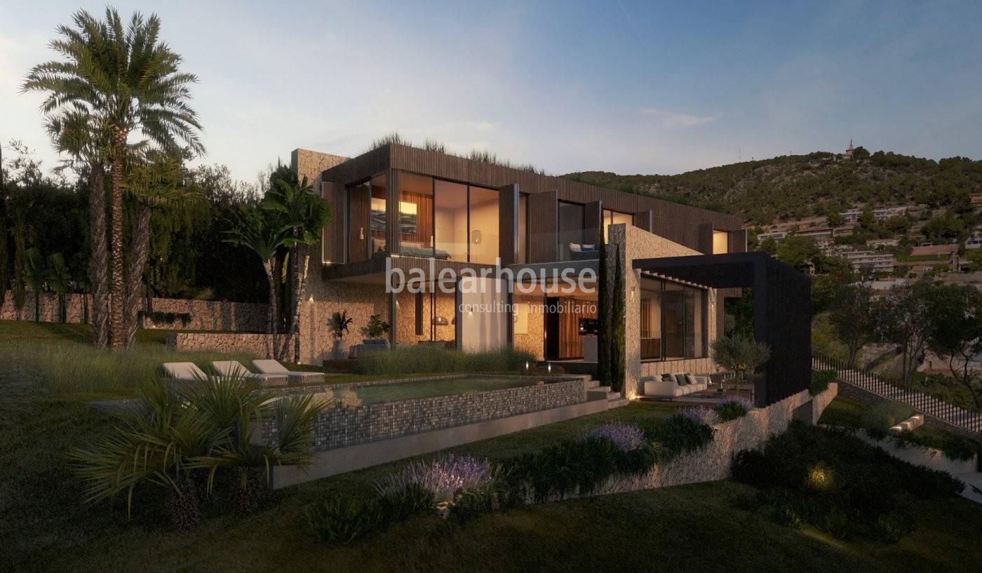 Excelente villa de obra nueva volcada a las preciosas vistas que rodean la zona de Génova en Palma.