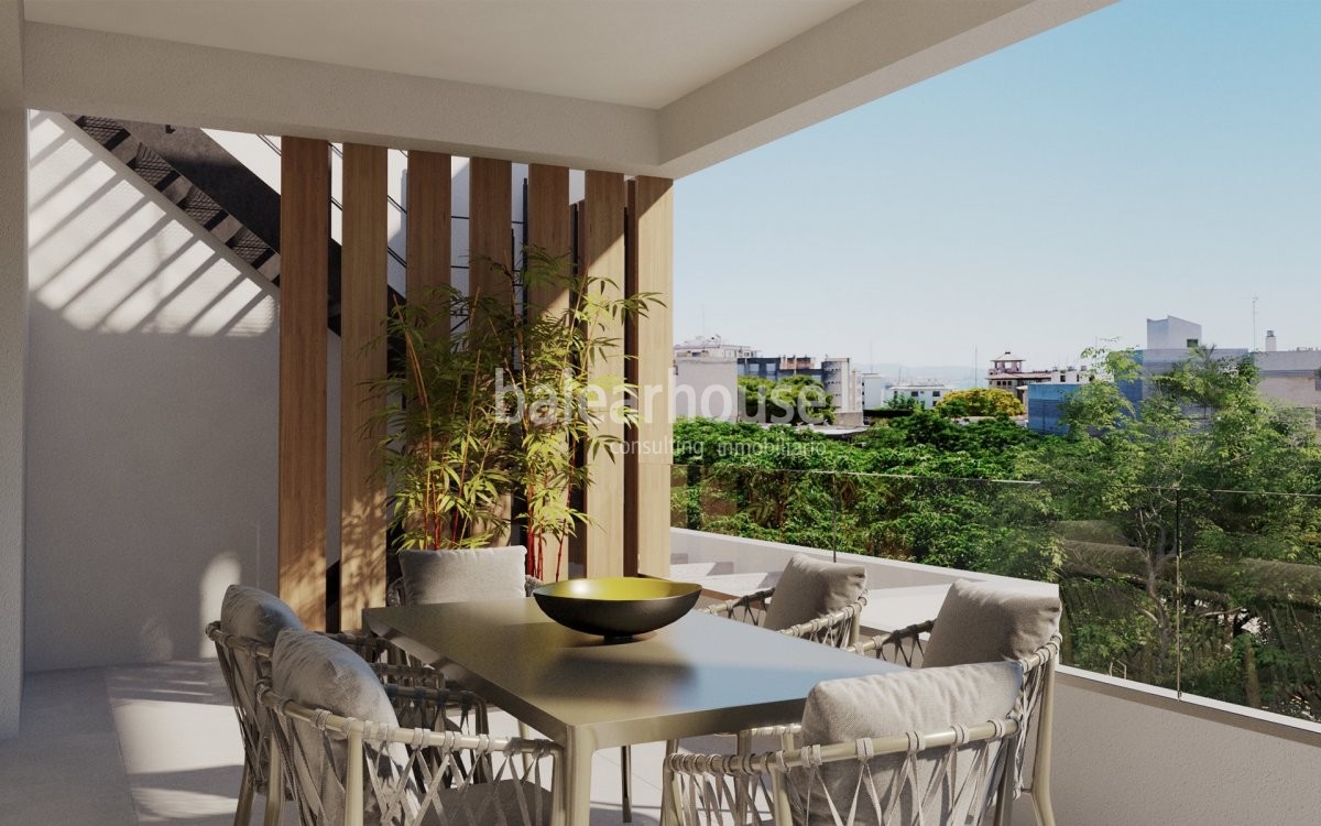 Contemporary new construction project in a green environment of Palma where you want to live