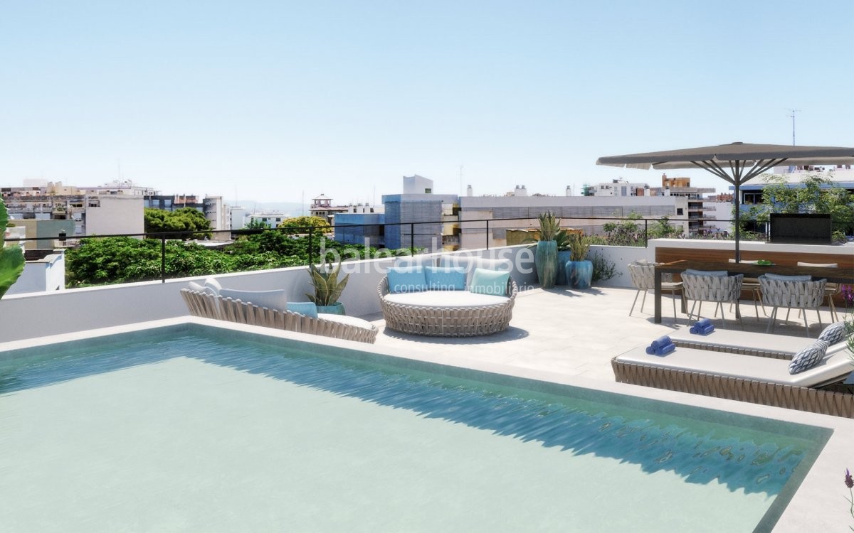 Contemporáneo proyecto de obra nueva en un tranquilo y verde entorno de Palma donde querer vivir