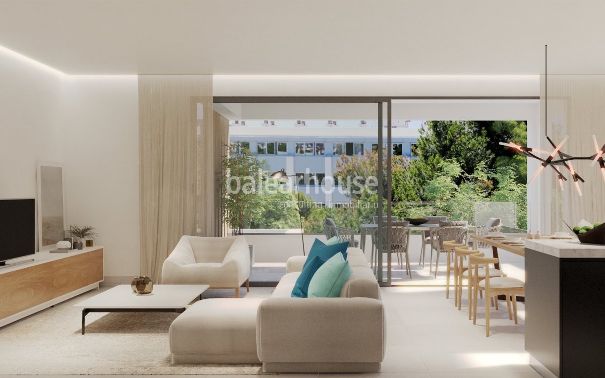 Contemporary new construction project in a green environment of Palma where you want to live