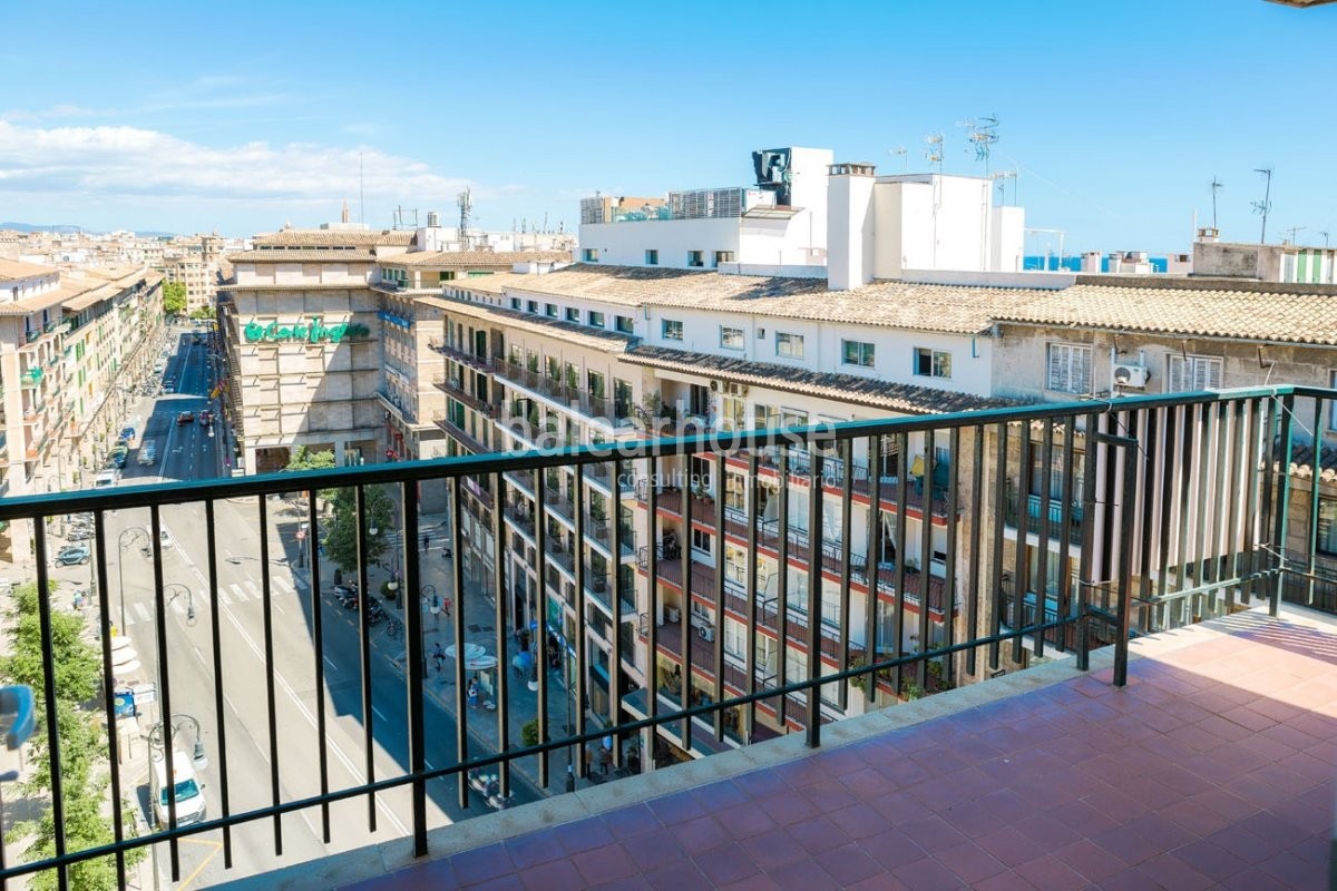 Luz y calidad con exclusivas vistas de la ciudad en este amplio apartamento en pleno Jaime III.