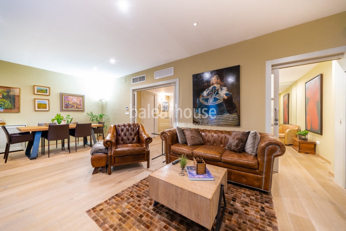 Innenausstattung, die den ganzen Glanz des Paseo Mallorca in dieser eleganten Wohnung widerspiegelt