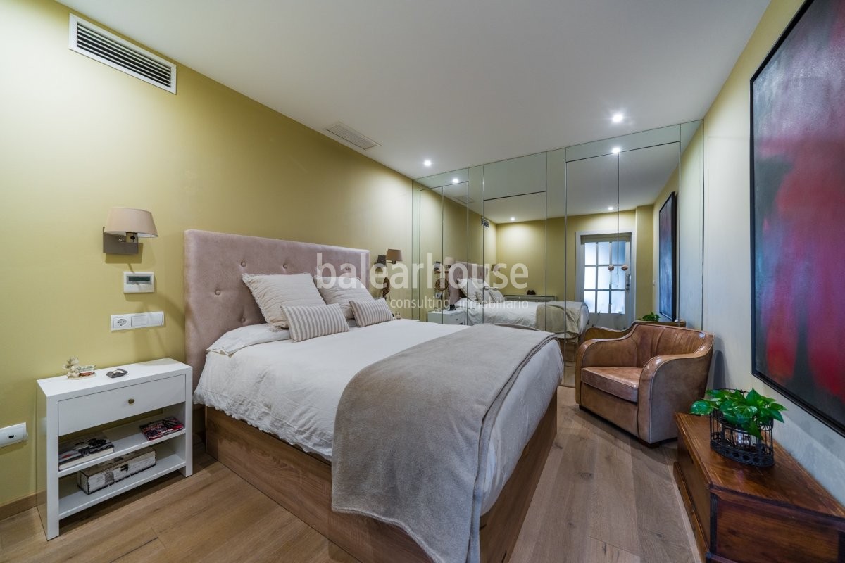 Innenausstattung, die den ganzen Glanz des Paseo Mallorca in dieser eleganten Wohnung widerspiegelt