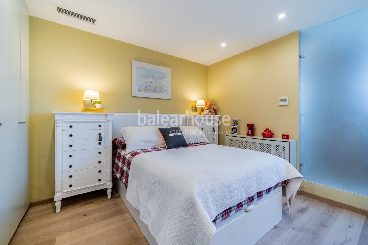 Innenausstattung, die den ganzen Glanz des Paseo Mallorca in dieser eleganten Wohnung widerspiegelt