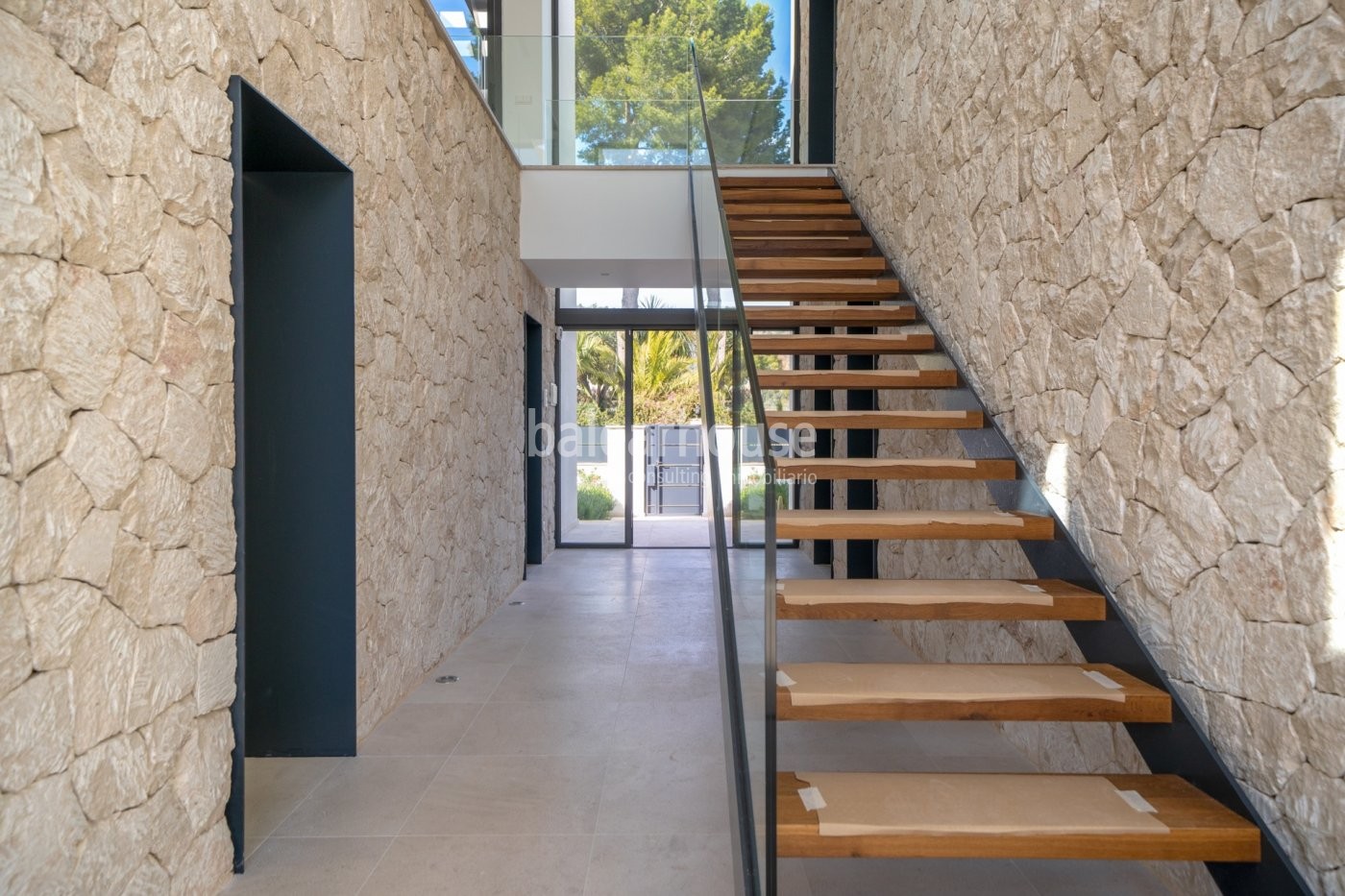 Design and light-filled spaces in this newly built villa with sea views in Cas Catalá.