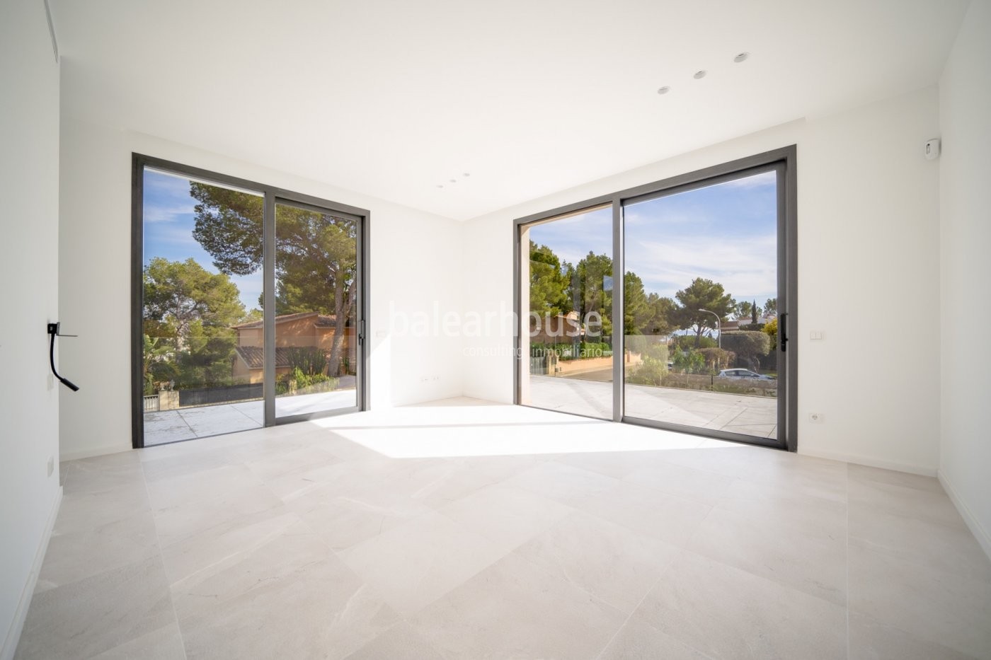 Design and light-filled spaces in this newly built villa with sea views in Cas Catalá.