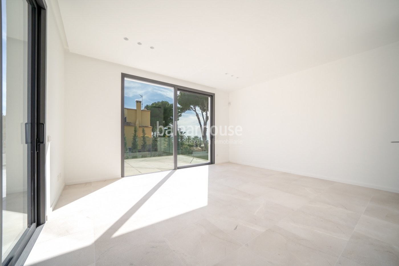 Design and light-filled spaces in this newly built villa with sea views in Cas Catalá.