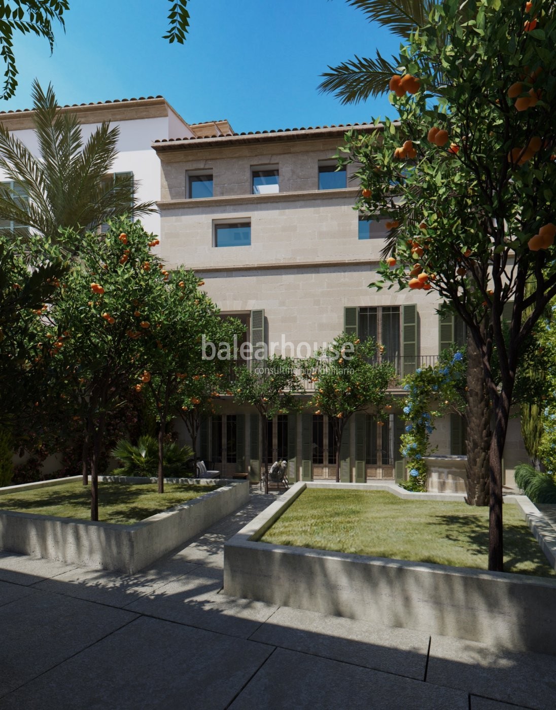 Magnificent palace floor with garden, modern and cosy, in the historic centre of Palma.