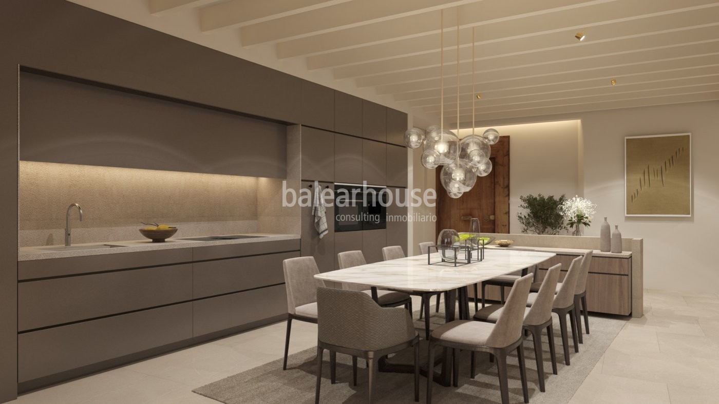 Magnificent palace floor with garden, modern and cosy, in the historic centre of Palma.