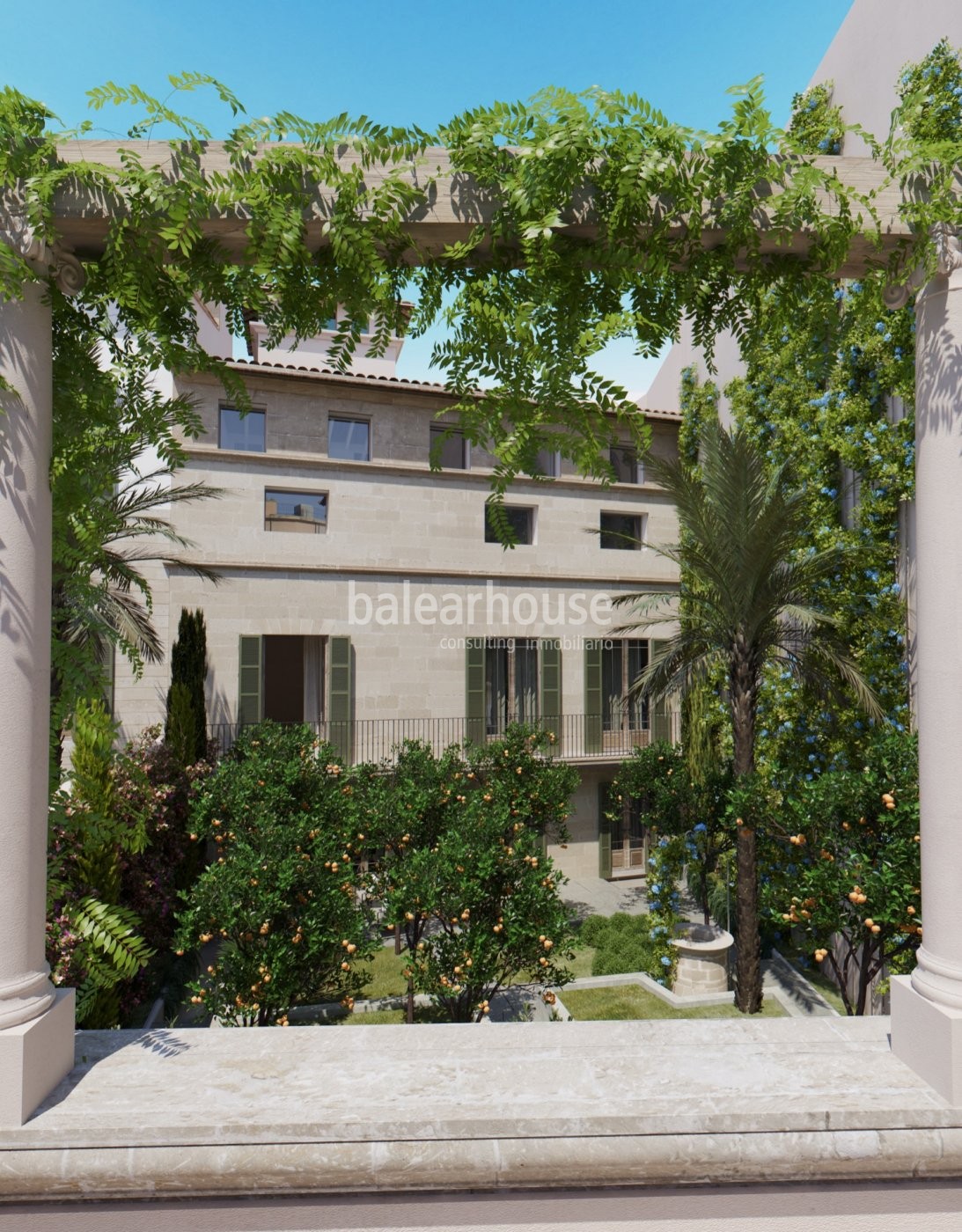 Magnificent palace floor with garden, modern and cosy, in the historic centre of Palma.