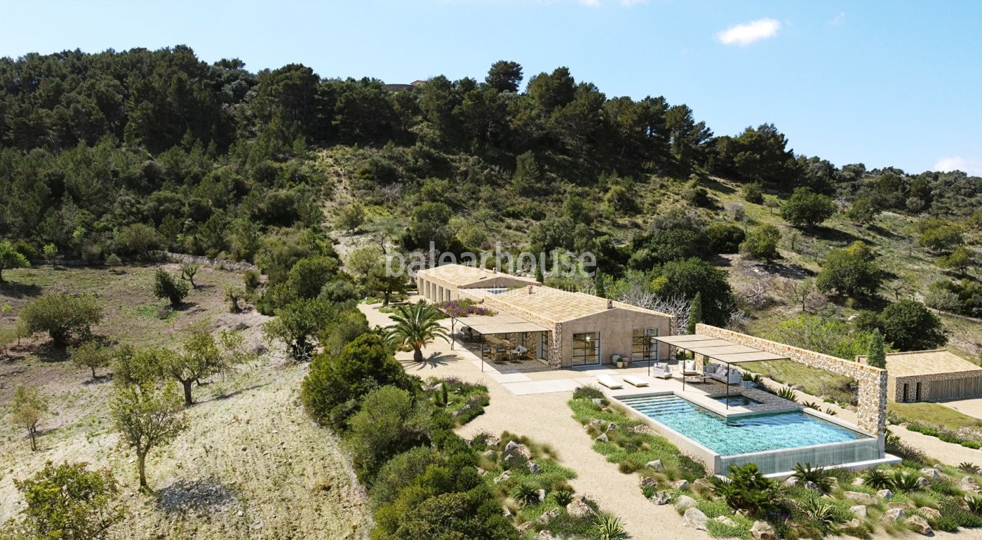 Magical setting of this newly built finca overlooking the sea in a beautiful natural environment.