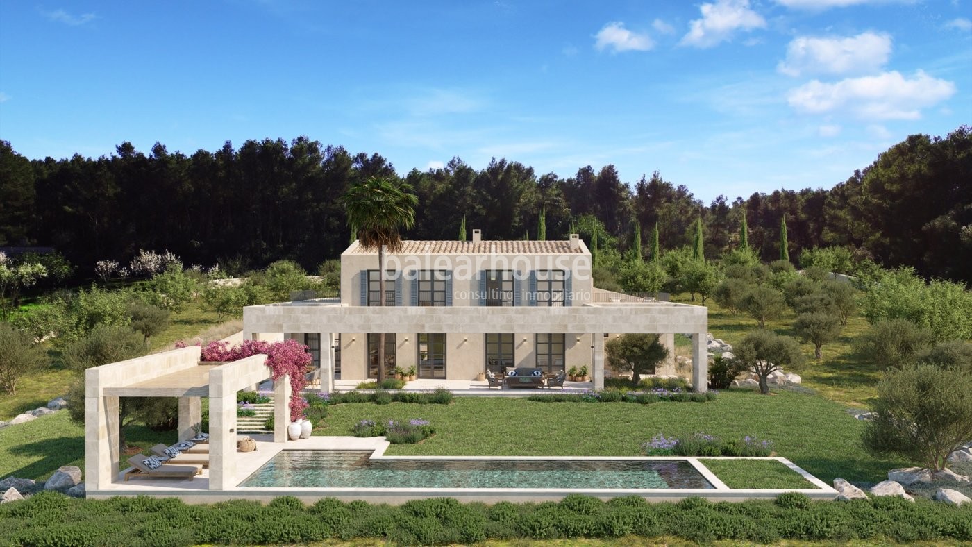 Zeitgenössisches Design in dieser neuen Finca im Einklang mit der Natur in Santa Maria.