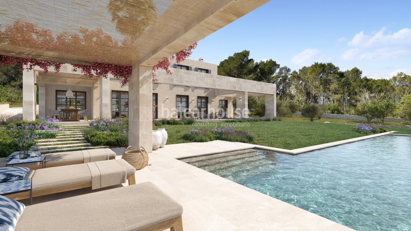 Zeitgenössisches Design in dieser neuen Finca im Einklang mit der Natur in Santa Maria.