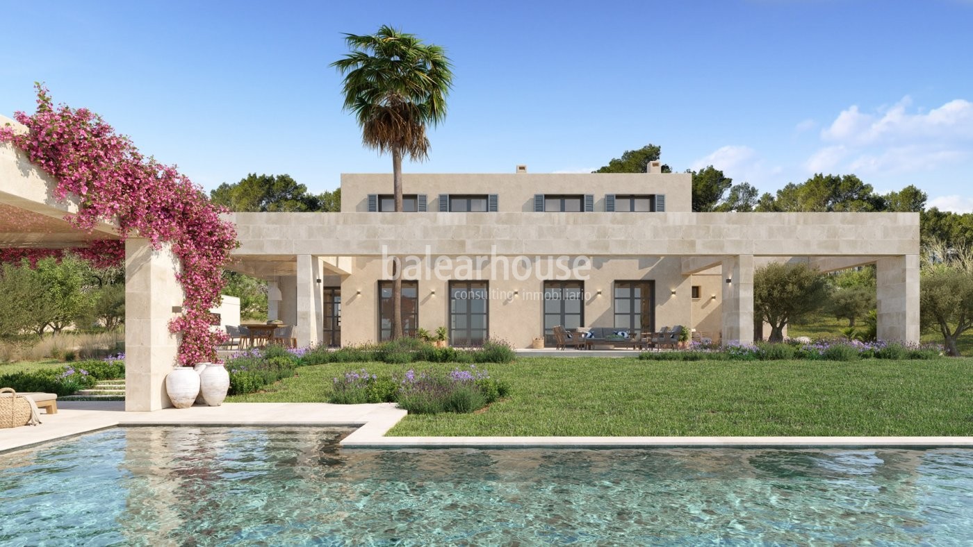 Zeitgenössisches Design in dieser neuen Finca im Einklang mit der Natur in Santa Maria.