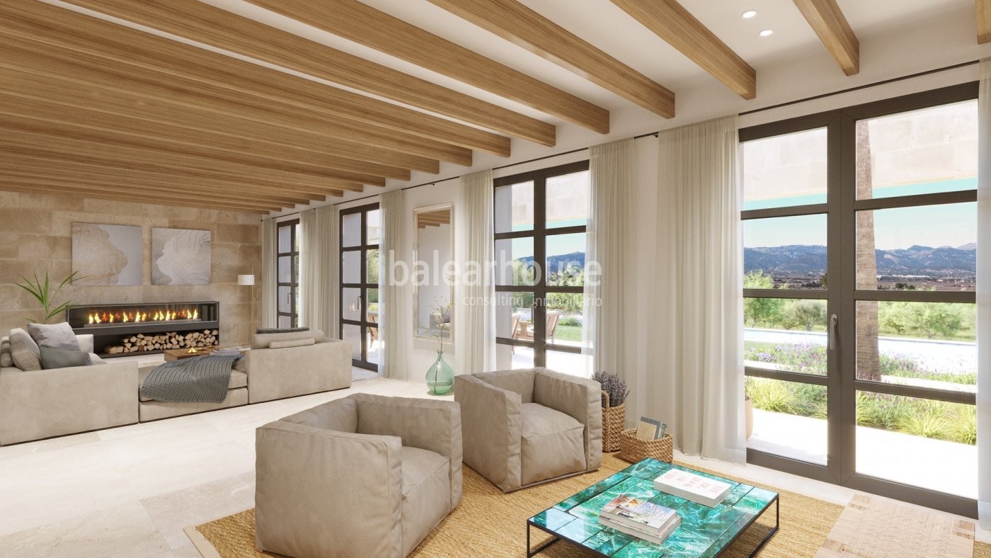Zeitgenössisches Design in dieser neuen Finca im Einklang mit der Natur in Santa Maria.