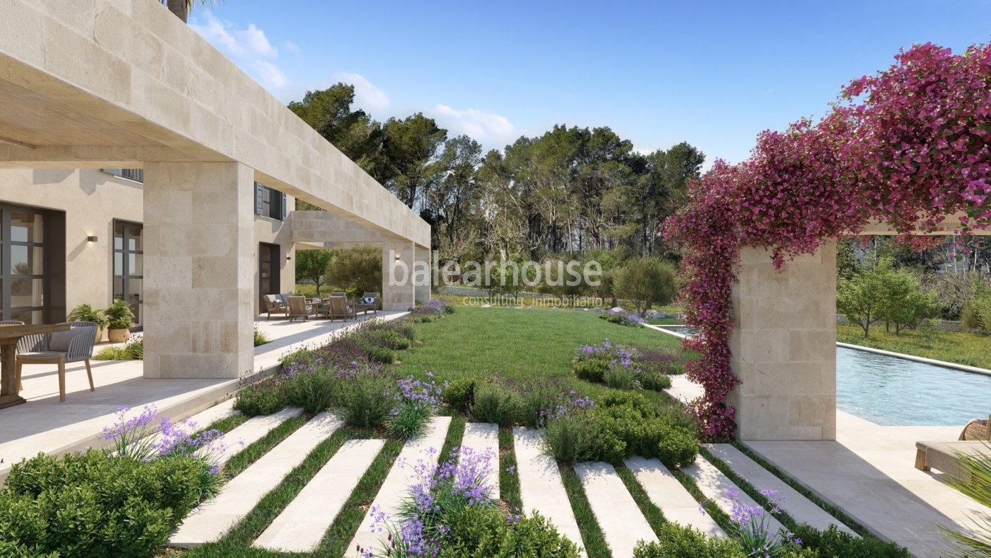 Zeitgenössisches Design in dieser neuen Finca im Einklang mit der Natur in Santa Maria.