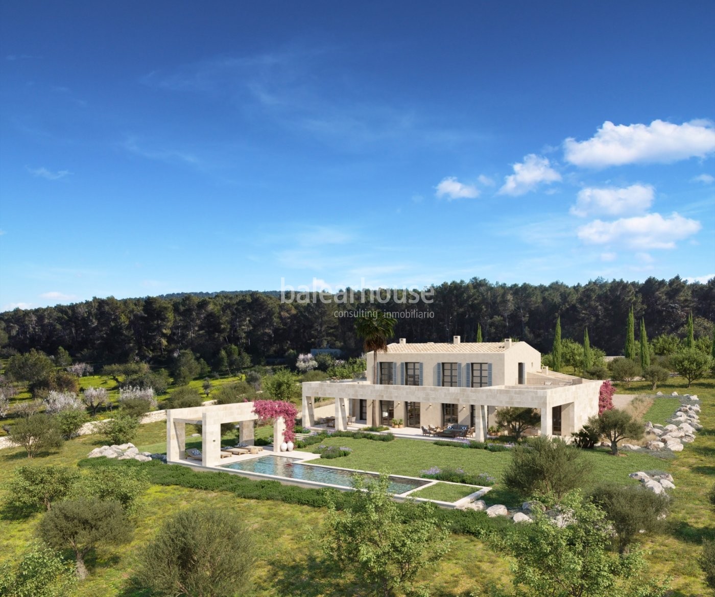 Zeitgenössisches Design in dieser neuen Finca im Einklang mit der Natur in Santa Maria.