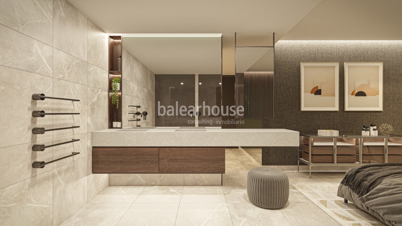 Exclusive new-build ground floor apartments in Palma with exceptional architecture and design.