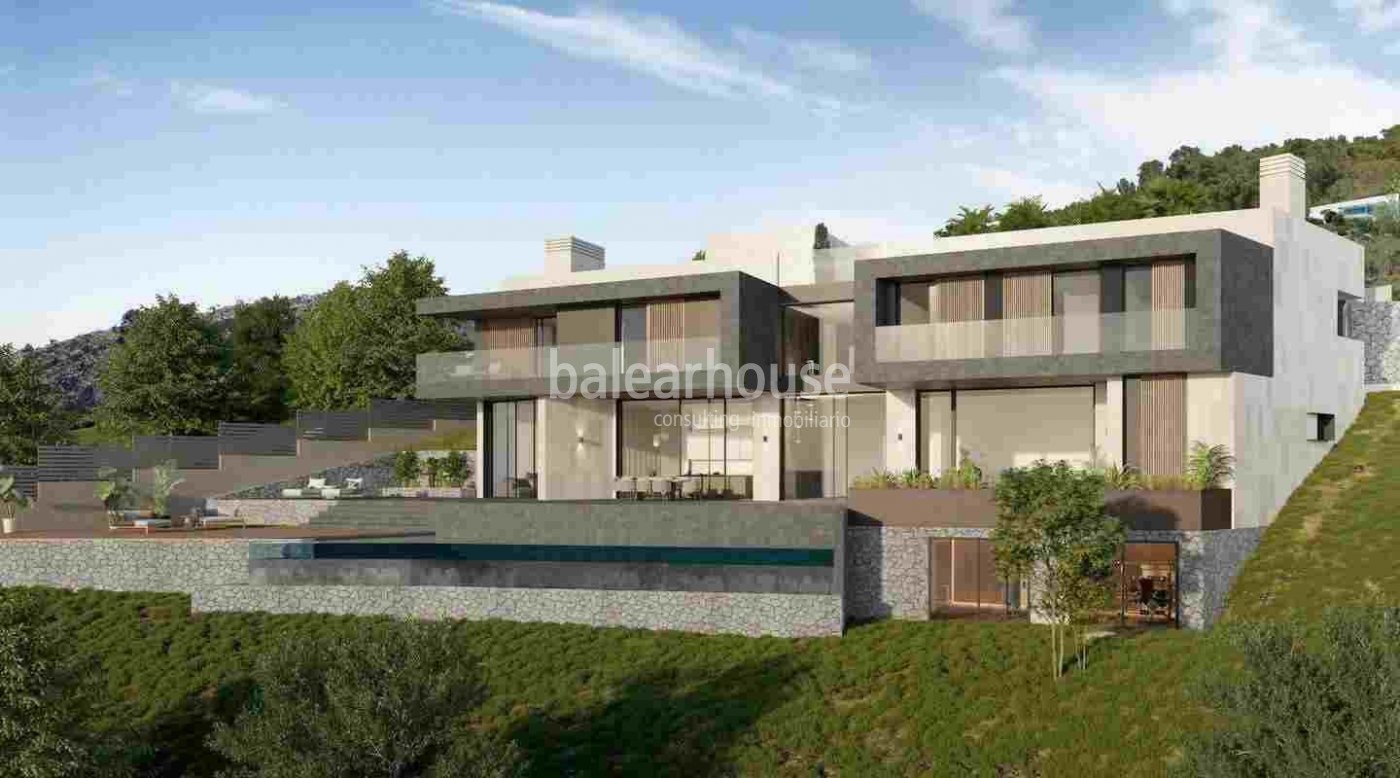 Diseño y vistas espectaculares a la ciudad se unen en esta villa de obra nueva ubicada en Son Vida